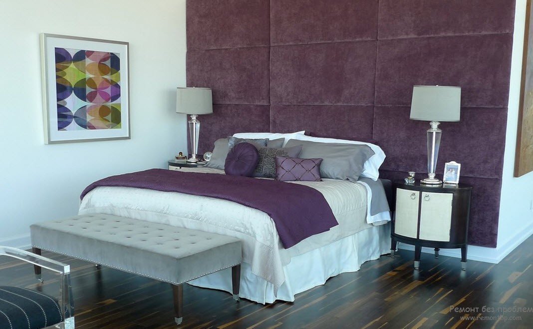 Спальня в фиолетовых тонах: все оттенки